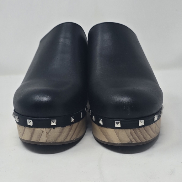 Steve Madden women 8 brooklyn-1 platform clogs mule black leather shoe studded - Picture 7 of 12